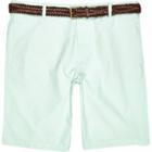 River Island Mens Oxford Belted Shorts