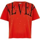 River Island Womens 'never' Faux Pearl Embellished T-shirt