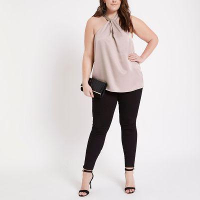 River Island Womens Plus Twist Front Halter Top