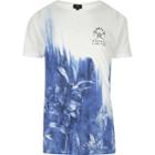 River Island Mens White And Floral Fade Slim Fit T-shirt