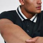 River Island Mens Slim Fit Striped Collar Polo Shirt