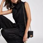 River Island Womens Plisse Tie Waist Sleeveless Top