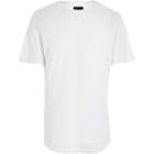 River Island Menswhite Zip Trim Curved Hem T-shirt