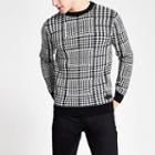 River Island Mens Slim Fit Prince Of Wales Check Jumper