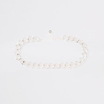 River Island Womens Silver Tone Chunky Curb Chain Choker