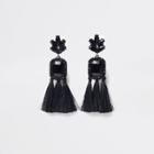 River Island Womens Rectangle Jewel Tassel Clip On Earrings