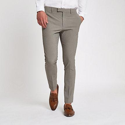 River Island Mens Pupstooth Super Skinny Fit Suit Pants