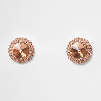 River Island Womens Round Jewel Stud Earrings