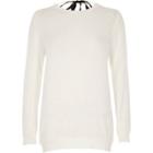 River Island Womens White Tie Back Top