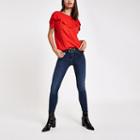 River Island Womens Frill Bib Short Sleeve T-shirt