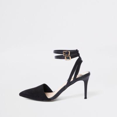 River Island Womens Double Buckle Mid Heel Pumps
