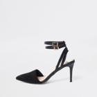 River Island Womens Double Buckle Mid Heel Pumps