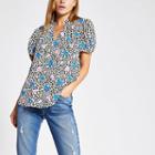 River Island Womens White Floral V Neck Shell Top