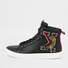 River Island Mens Embroidered High Top Sneakers