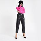 River Island Womens Faux Leather Paperbag Waist Trousers
