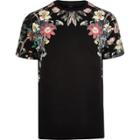 River Island Mens Floral Print Shoulder Slim Fit T-shirt