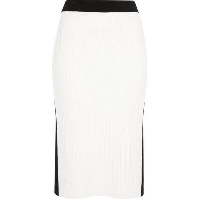 River Island Womens White And Sports Midi Skirt