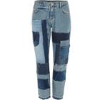 River Island Womens Reworked Patchwork Straight Leg Jeans