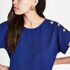 River Island Womens Button Shoulder T-shirt