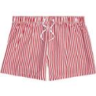 River Island Mensred Stripe Print Slim Fit Swim Shorts