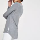 River Island Womens Scoop Neck Ruched Sleeve T-shirt
