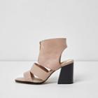 River Island Womens Zip Front Block Heel Shoe Boots