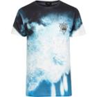 River Island Mens White And Floral Smudge Print T-shirt