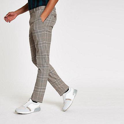 River Island Mens Heritage Check Skinny Fit Suit Pant