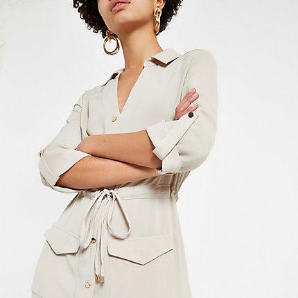 River Island Womens Utility Midi Shirt Dress
