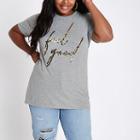 River Island Womens Plus 'feel Good' Leopard Print T-shirt