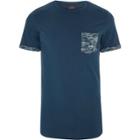 River Island Mens Jack & Jones Camo Patch Pocket T-shirt
