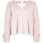 River Island Womens V Neck Ring Back Long Sleeve Top