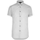 River Island Mensgrey Casual Slim Fit Short Sleeve Shirt