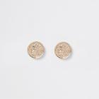 River Island Womens Gold Tone Coin Stud Earrings