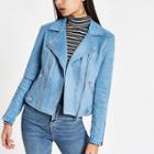 River Island Womens Suede Quilted Biker Jacket
