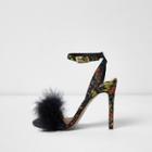 River Island Womens Floral Fluffy Barely There Sandals