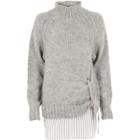 River Island Womens Tie Front Layer High Neck Jumper