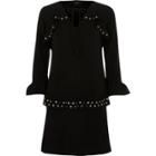 River Island Womens Frill Eyelet Long Sleeve Dress