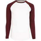 River Island Mensbig & Tall White And Raglan T-shirt