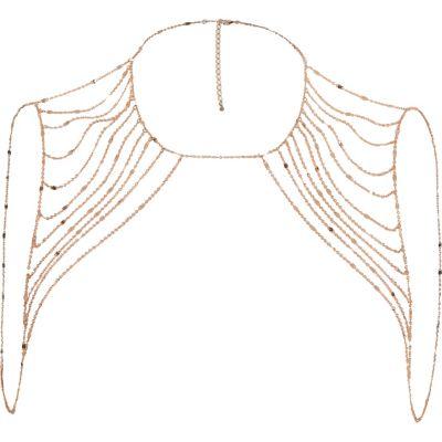 River Island Womens Rose Gold Tone Draped Chain Harness