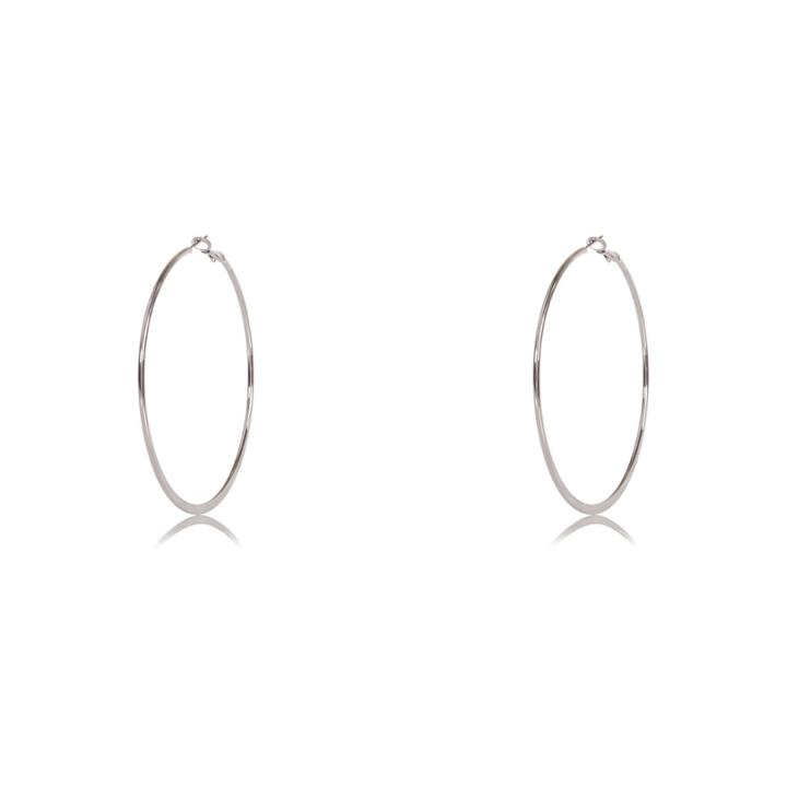 River Island Womens Silver Tone Flat Hoop Earrings