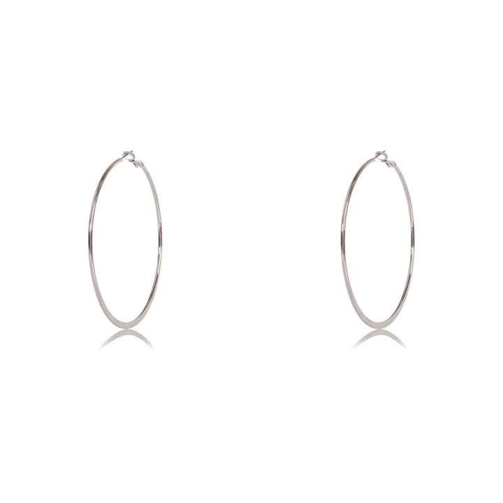 River Island Womens Silver Tone Flat Hoop Earrings