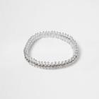 River Island Womens Silver Tone Rhinestone Encrusted Bracelet