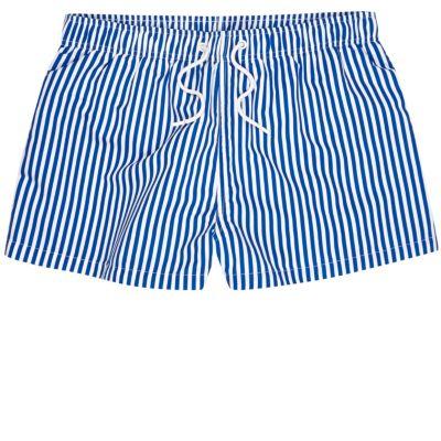 River Island Mens Stripe Slim Fit Swim Trunks