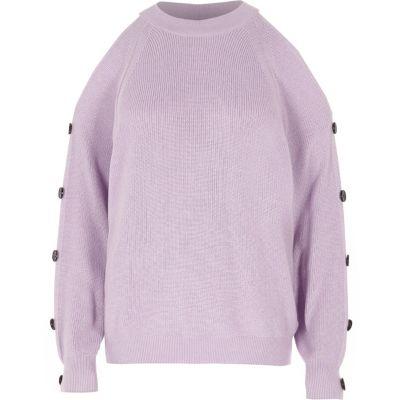 River Island Womens Knit Cold Shoulder Jumper