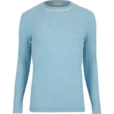 River Island Mens Ribbed Crew Neck Slim Sweater