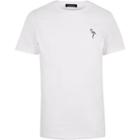 River Island Mens Selected Homme White Flamingo Print T-shirt