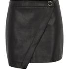 River Island Womens Faux Leather Wrap Front Skort