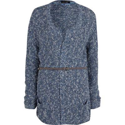 River Island Womens Tuck Stitch Belted Cardigan
