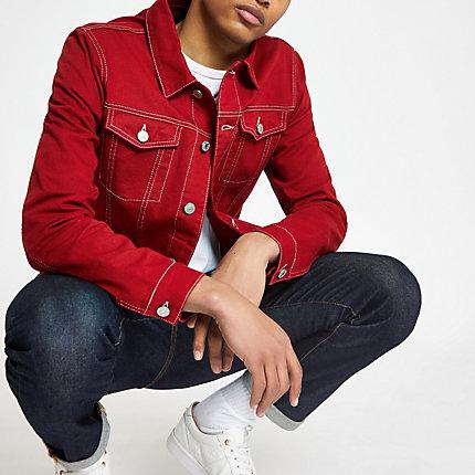 River Island Mens Contrast Stitch Denim Jacket